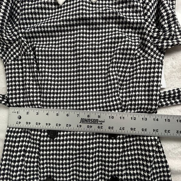 Shelby & Palmer Womens Black & Ivory Houndstooth Shift Dress Size 8P Stretch New - Picture 8 of 9